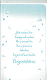 Prelude New Baby Boy Card ~ Congratulations On The Birth Of Your Beautiful Son ~ Slim Baby Mobile Card Size 23cm x 14cm