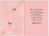 Niece 21st Birthday Card - 'to A Special Niece On Your 21st' .-Face & Butterflies Design. 20% Discount Card Included.