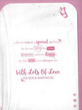 Daughter Birthday Card ~ to A Very Special Daughter Just for You ~ Cute Bear & Flowers Pink Foil Card