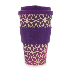 Ecoffee Cup 14oz 400ml Reusable Cups With Silicone Lid Tops, Made With Natural Bamboo Fibre