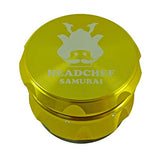 Headchef Samurai High Quality Metal Herb and Tobacco Grinder with Sifter Scraper – 4 Piece Grinder, 55mm