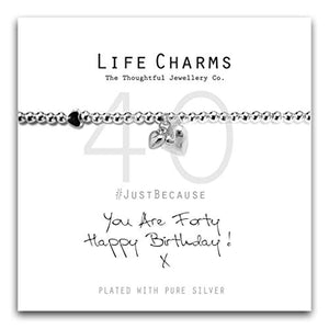 Life Charms Happy 40th Birthday Bracelet