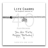 Life Charms Happy 40th Birthday Bracelet