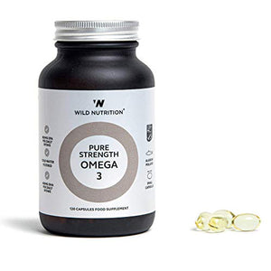 Wild Nutrition - Pure Strength Omega 3 – Natural Fish Oil Supplement - 120 Soft-gel Capsules