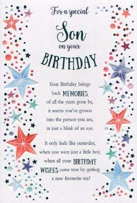 Sentimental Son Birthday Card - Special Son Stars - Foil and Embossed Finish - from The Eternal Range (ICG-3273)