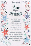 Sentimental Son Birthday Card - Special Son Stars - Foil and Embossed Finish - from The Eternal Range (ICG-3273)