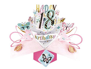 Second Nature 18th Birthday Butterflies Pop Up Greeting Card - POP186