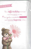 Daughter Birthday Card ~ to A Very Special Daughter Just for You ~ Cute Bear & Flowers Pink Foil Card