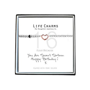 Life Charms Sweet 16 Rose Gold Heart Bracelet