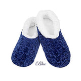 Snoozies Chenille Cable Knit Slippers Warm Sherpa Fleece Soft Sole