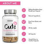 Cute Nutrition Dandelion Root Pills for Women Easy to Swallow Capsule Weight Control and Detox Aid 60 Capsules