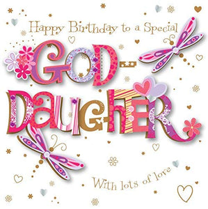 Goddaughter Birthday Handmade Embellished Greeting Card By Talking Pictures Cards