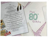 Female 80th Birthday Card (CO-YA223) - 1940 Year You Were Born Greeting Card for Her with Facts Inside - Age 80 - Attractive Foil Finish