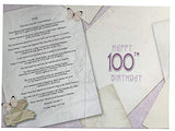 Female 100th Birthday Card (CO-YA227) - 1920 Year You Were Born Greeting Card for Her with Facts Inside - Age 100 - Attractive Foil Finish