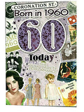 Female 60th Birthday Card (CO-YA215) - 1960 Year You Were Born Greeting Card for Her with Facts Inside - Age 60 - Attractive Foil Finish