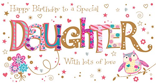 Daughter Birthday Handmade Embellished Greeting Card by Talking Pictures Cards