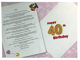 Female 40th Birthday Card (CO-YA211) - 1980 Year You Were Born Greeting Card for Her with Facts Inside - Age 40 - Attractive Foil Finish