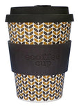 Ecoffee Cup: Threadneedle with Dark Brown Silicone 12oz, Reusable and Eco Friendly Takeaway Coffee Cup