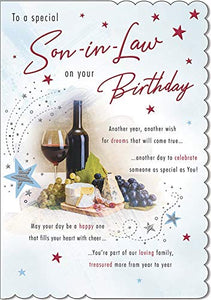 Traditional Birthday Card Son in Law - 9 x 6 inches - Piccadilly Greetings