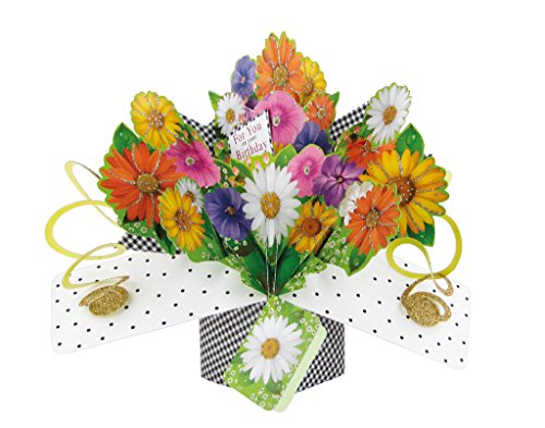 Second Nature Birthday Gerberas Flowers Pop Up Greeting Card - POP143