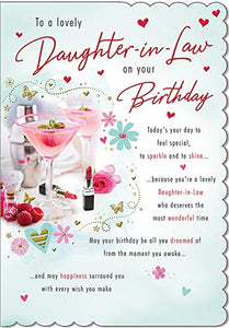 Traditional Birthday Card Daughter in Law - 9 x 6 inches - Piccadilly Greetings