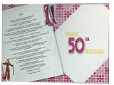 Female 50th Birthday Card (CO-YA213) - 1970 Year You Were Born Greeting Card for Her with Facts Inside - Age 50 - Attractive Foil Finish