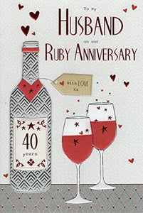 For My Husband on our Ruby 40th Wedding Anniversary Card icg