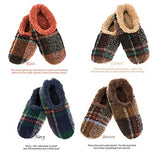 Snoozies Mens Plaid Slippers Soft, Cosy, Non-Slip Sherpa Fleece