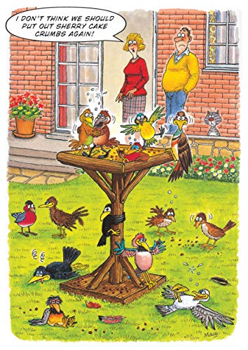 DRUNKEN BIRD TABLE HUMOUROUS BIRTHDAY CARD THE FUNNY SIDE OF LIFE