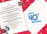 Male 40th Birthday Card (CO-YA212) - 1980 Year You Were Born Greeting Card for Him with Facts Inside - Age 40 - Attractive Foil Finish