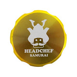 Headchef Samurai High Quality Metal Herb and Tobacco Grinder with Sifter Scraper – 4 Piece Grinder, 55mm