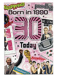 Female 30th Birthday Card (CO-YA209) - 1990 Year You Were Born Greeting Card for Her with Facts Inside - Age 30 - Attractive Foil Finish