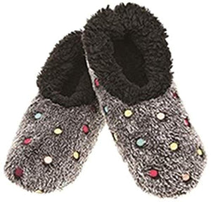 Snoozies Lotsa Dots Ladies Sherpa Fleece Slippers with Soft Non-Slip Sole