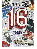 Boy's 16th Birthday Card (CO-YA204) - 2004 Year You Were Born Greeting Card for Him - Age 16 - Greeting Card with Facts Inside - Attractive Foil Finish