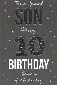 For A Special Son on your 10th Birthday Card - 7792 Design CG