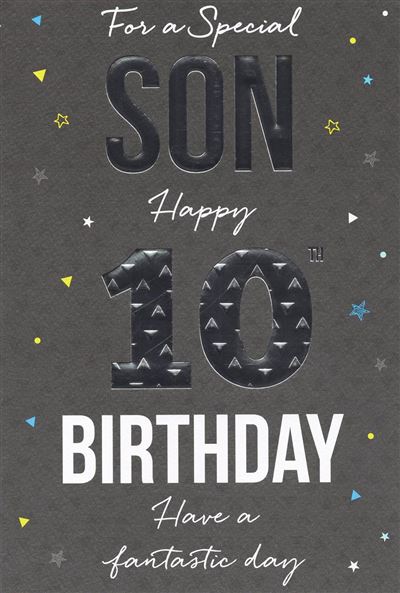 For A Special Son on your 10th Birthday Card - 7792 Design CG