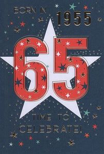 65th 65 Birthday Card 1955 Year You were Born Male Year Several Facts Inside